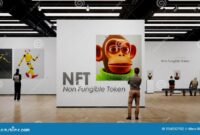 A Digital Non Fungible Token Art Displayed At A Cyber Museum. Stock ...