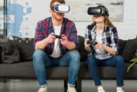 Premium Photo | A Virtual Reality Headset With User Immersed Background Premium Photo | A Virtual Reality Headset With User Immersed Background