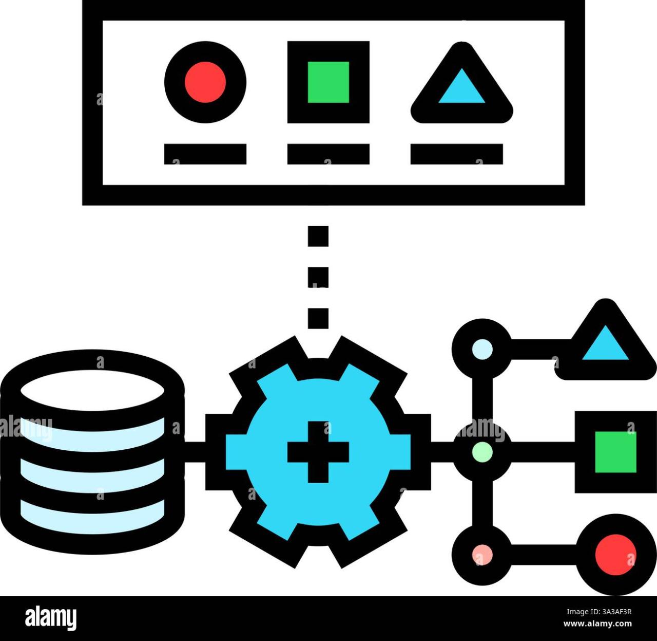 supervised learning machine color icon vector illustration Stock Vector ...